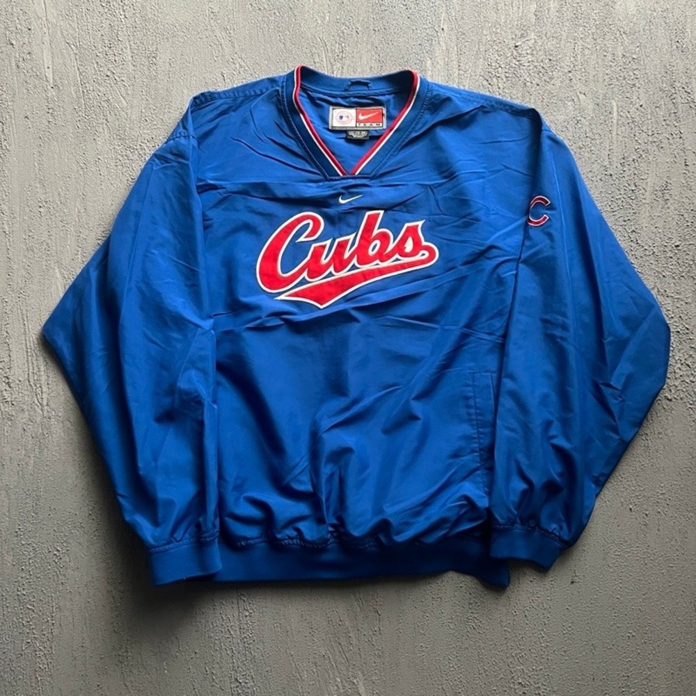 Vintage Nike Chicago Cubs Windbreaker XXL Blue 1990s MLB Pullover